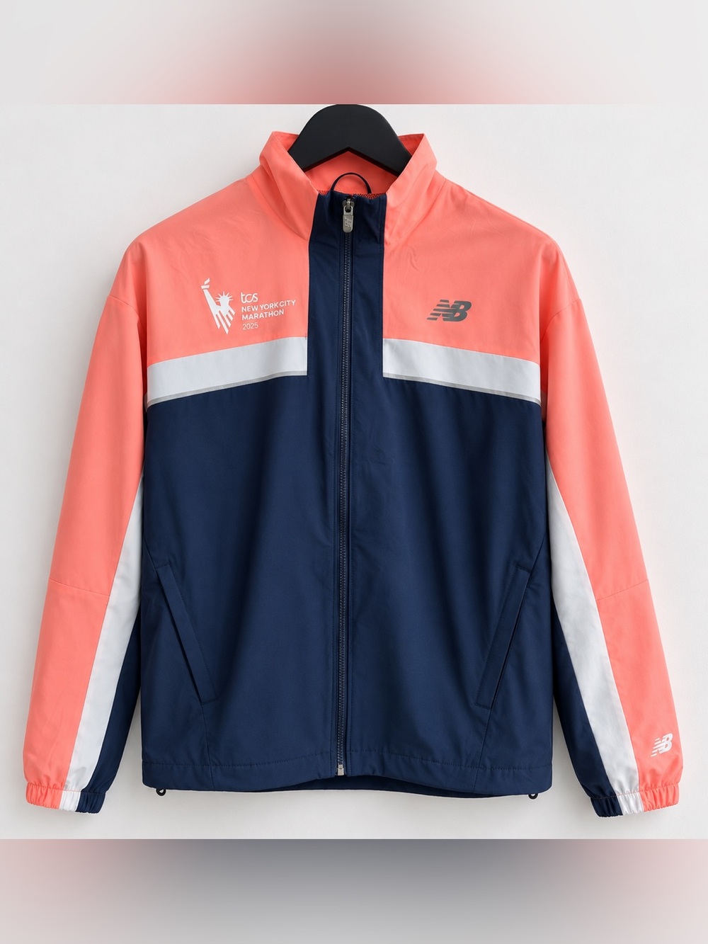 New Balance TCS NYC Marathon 2025 Jacket Men L NWT Coral Navy Running